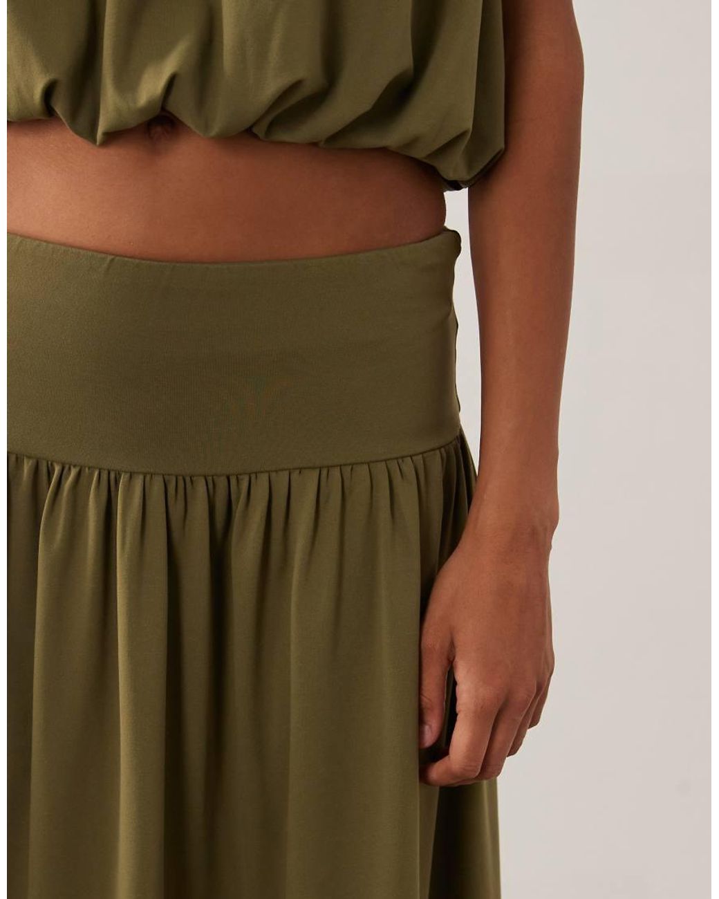 ASOS Green Co-ord Dropped Waist Maxi Skirt With Split Detail