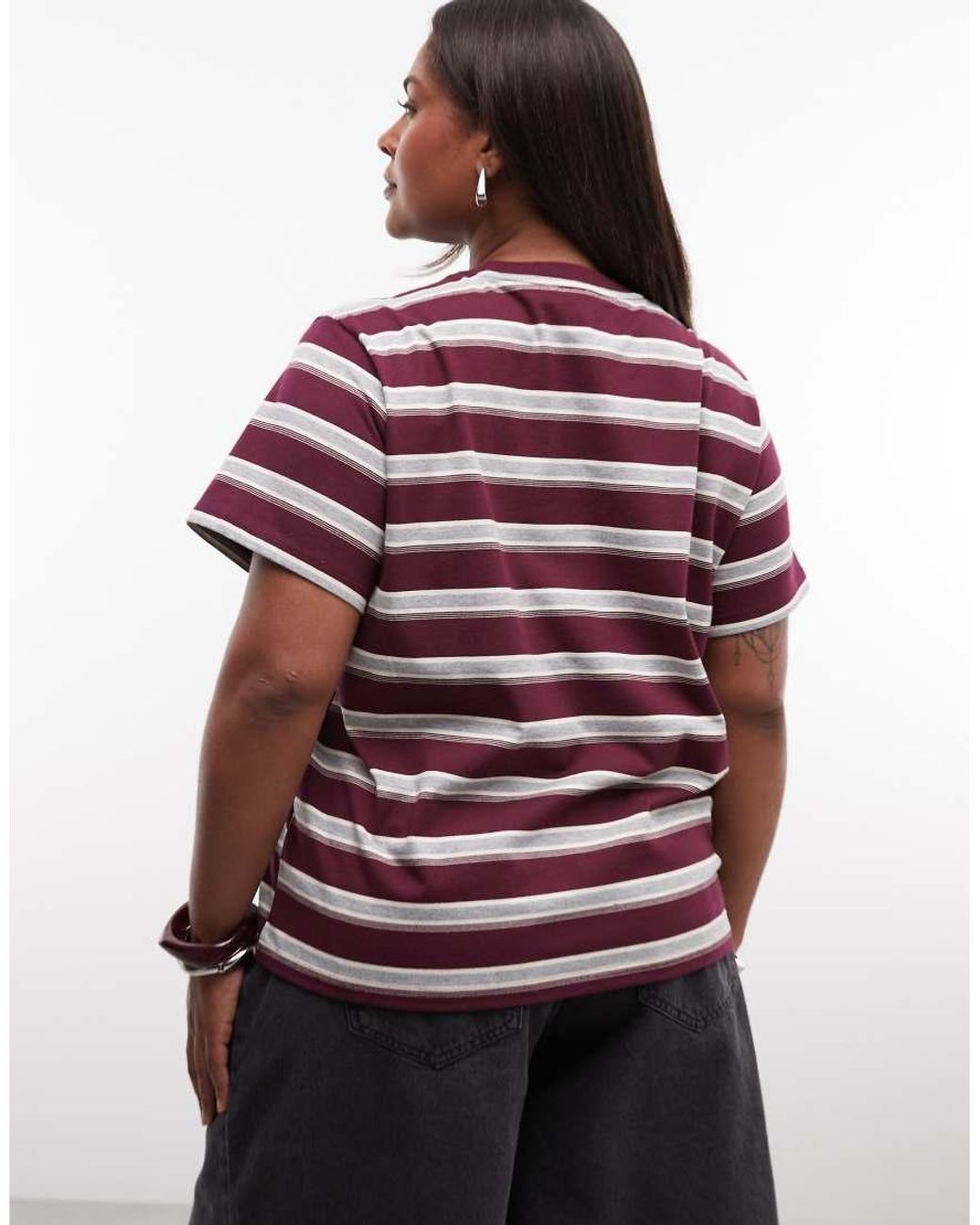Noisy May Purple Boxy Fit T-shirt