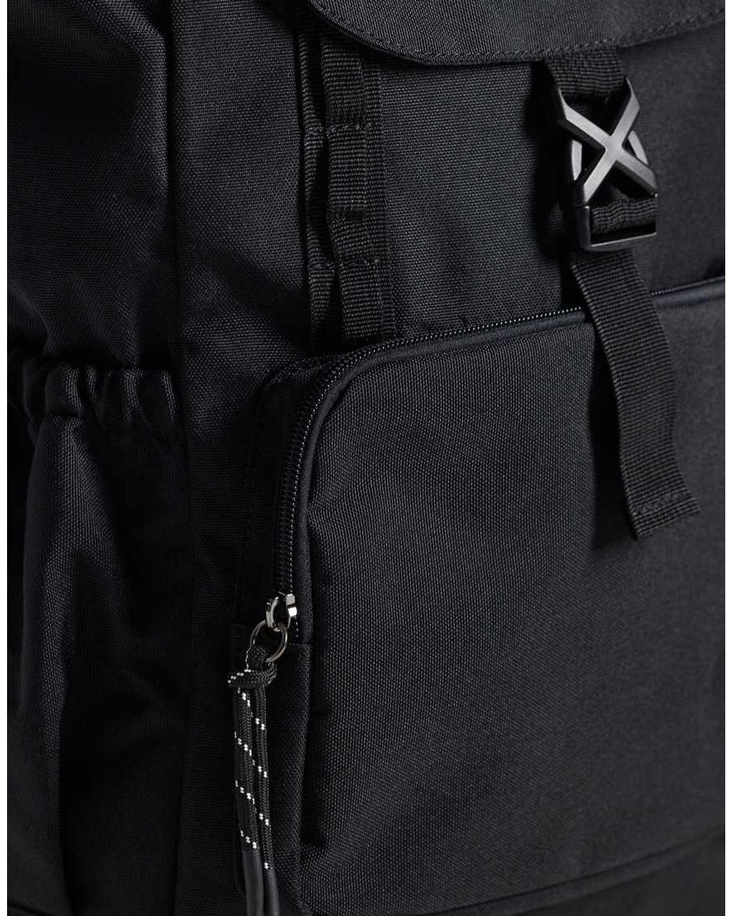 ASOS Black Multi-Pocket Backpack for men