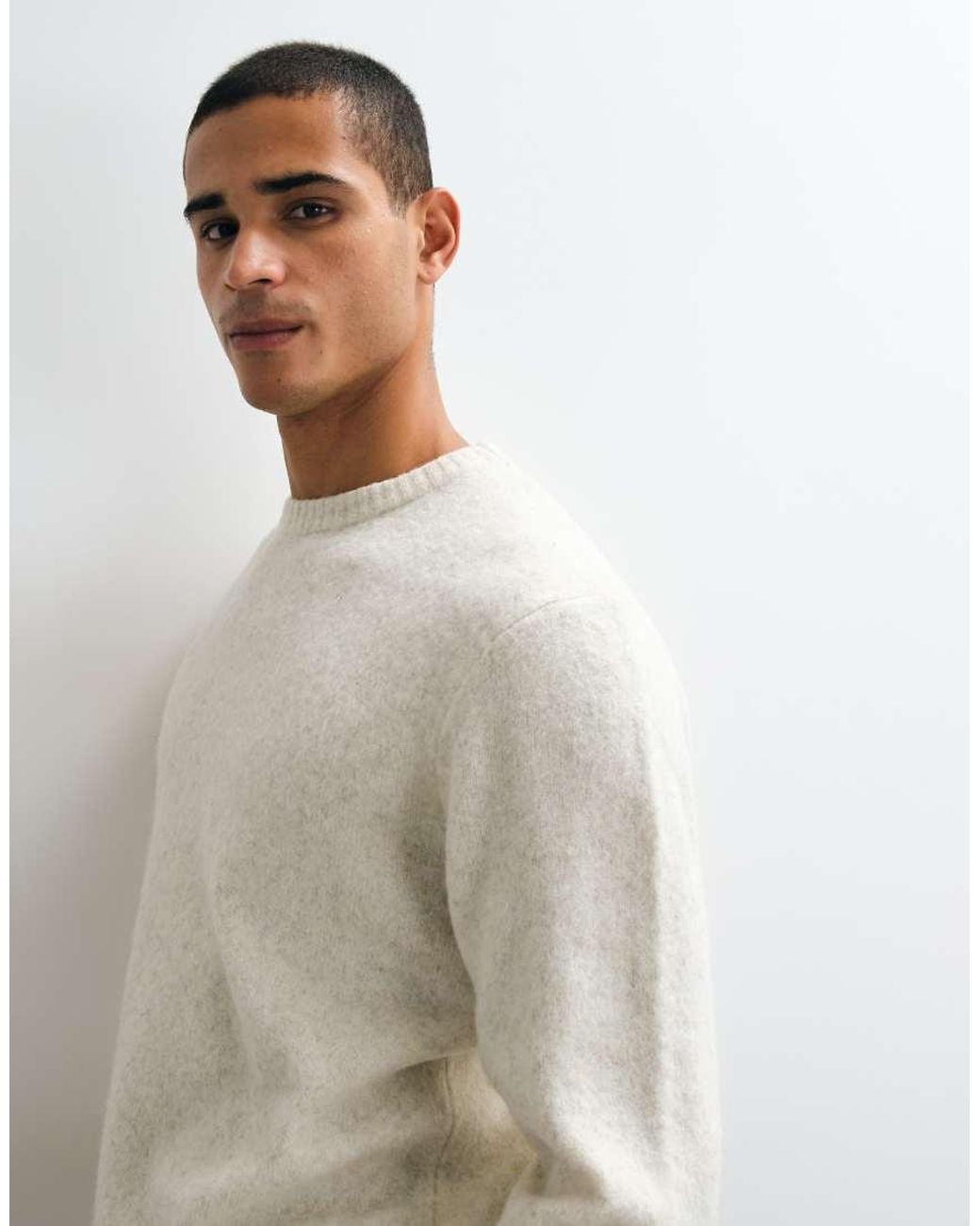 Jack & Jones Natural Premium Ribbed Knit Sweater for men