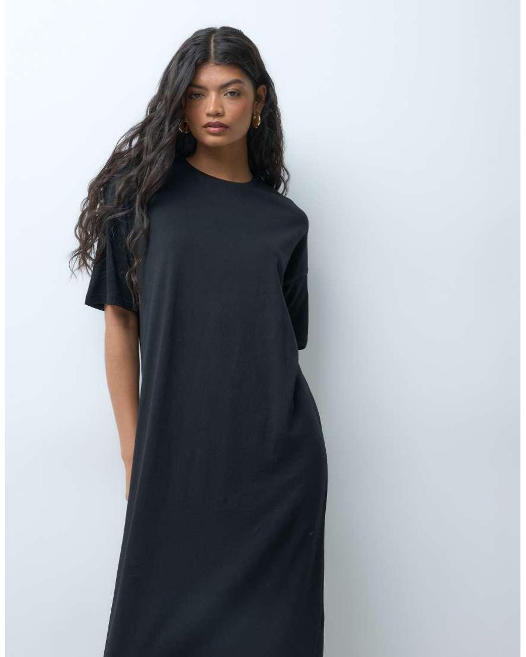 ONLY Black Oversized Maxi T-Shirt Dress
