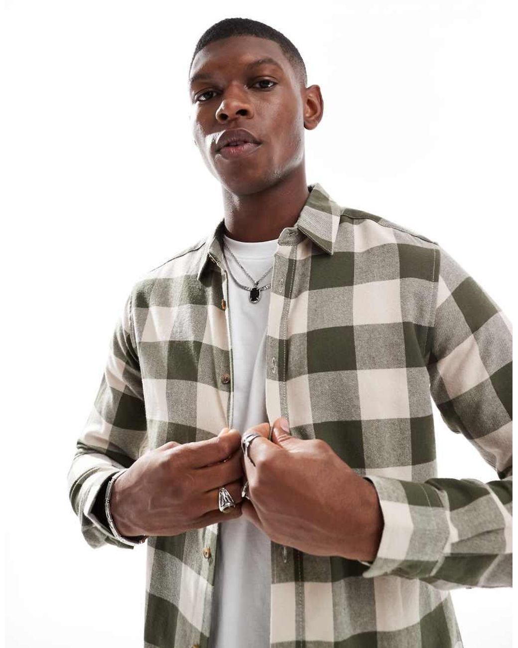 Only & Sons Gray Check Shirt for men