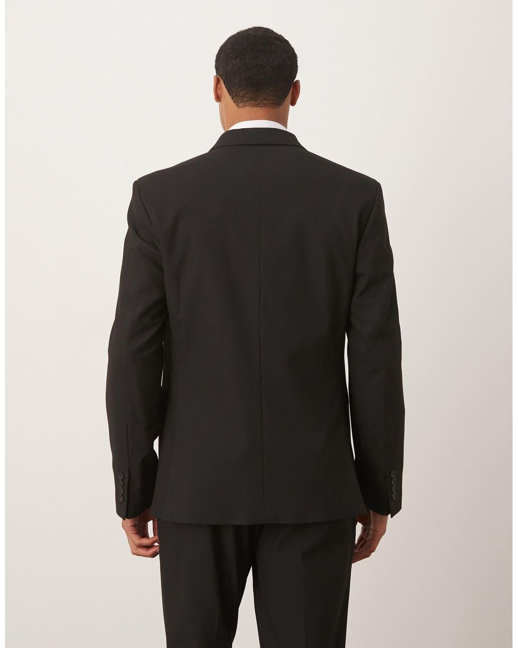 ASOS Black Double Breasted Slim Suit Jacket for men