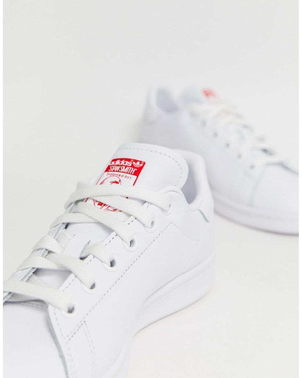 adidas Originals Stan Smith - Sneakers Met Rood Hart in het Wit | Lyst NL