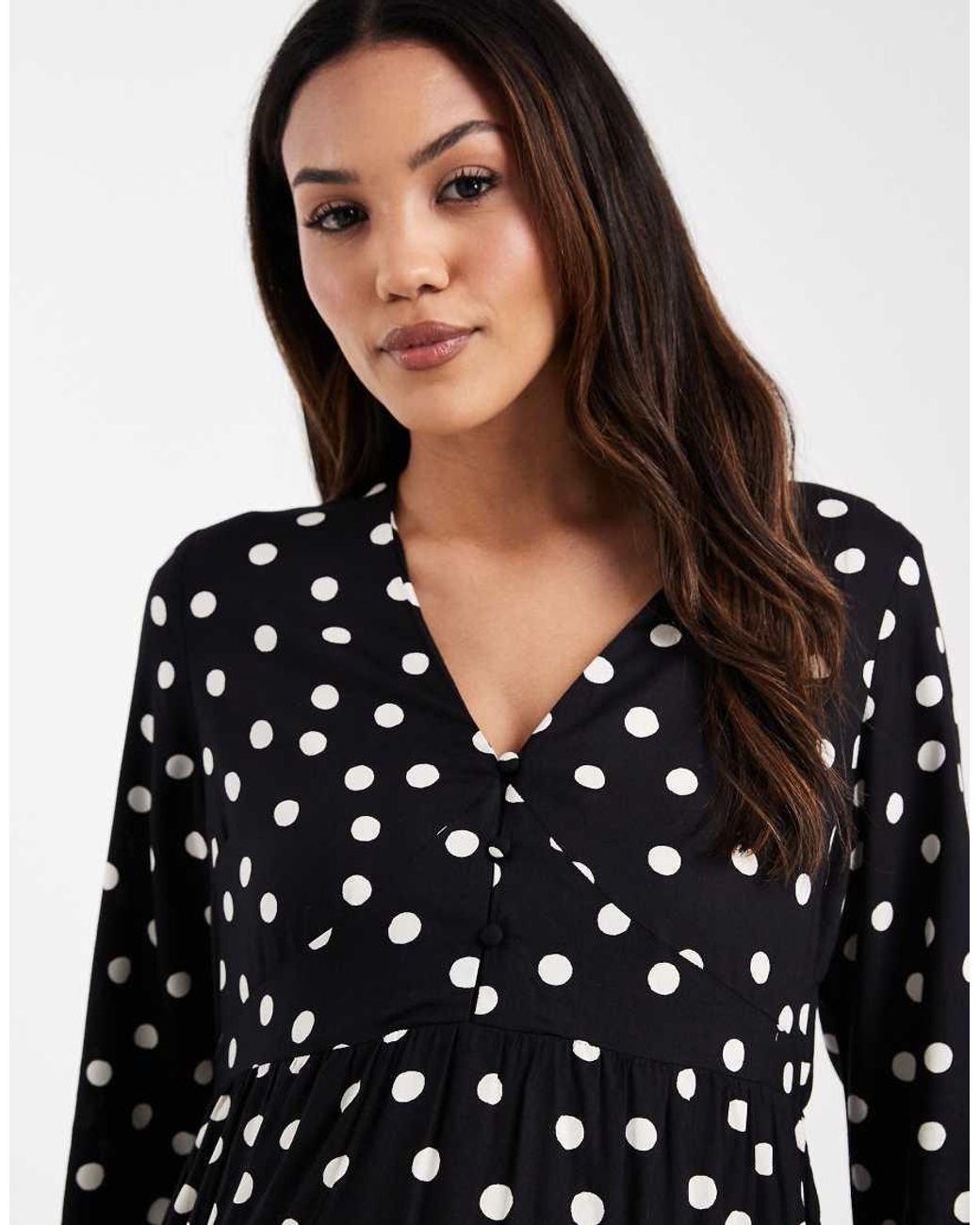 Mama.licious Black Mamalicious Maternity Button Front Nursing Friendly Mini Dress
