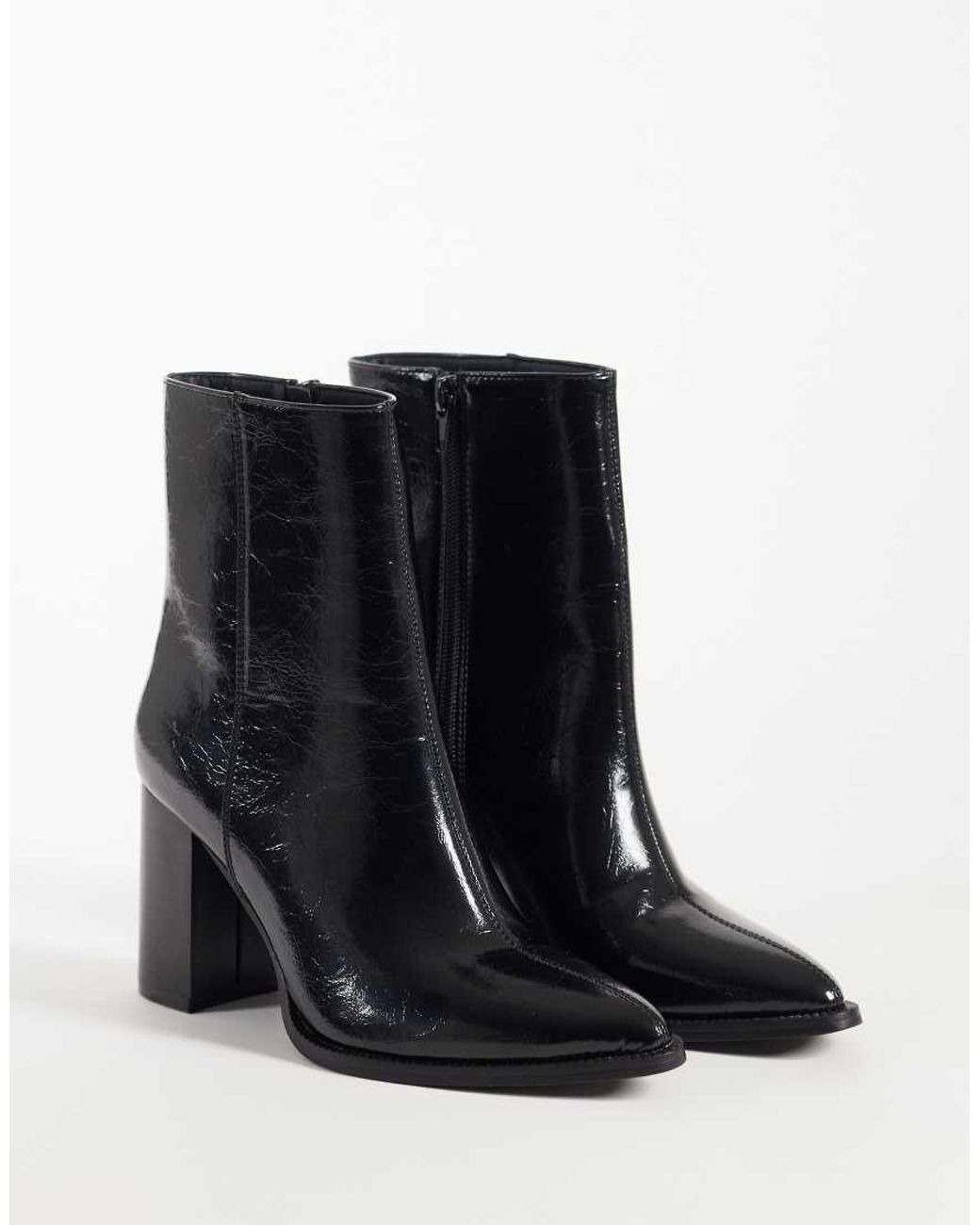 Threadbare Black Pointed Heeled Ankle Boot