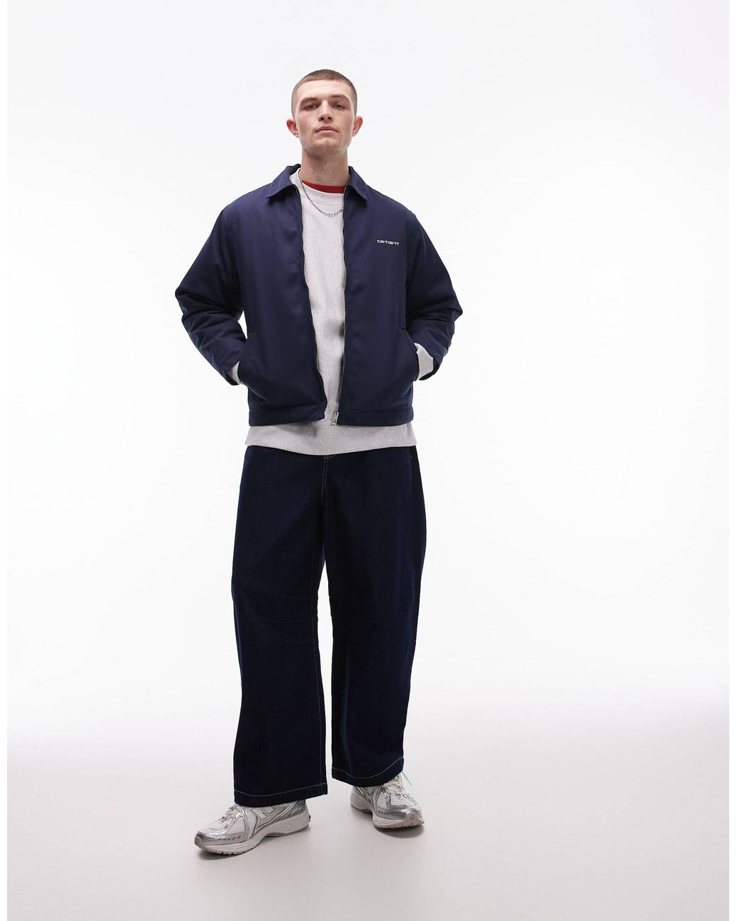 Carhartt Blue Module Script Zip Up Jacket for men