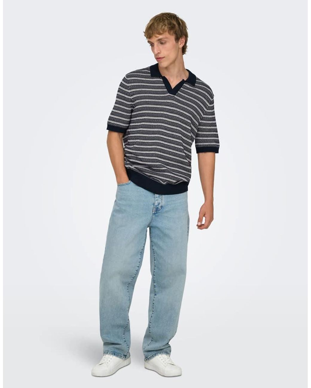 Only & Sons Blue Loose-Fit Jeans for men