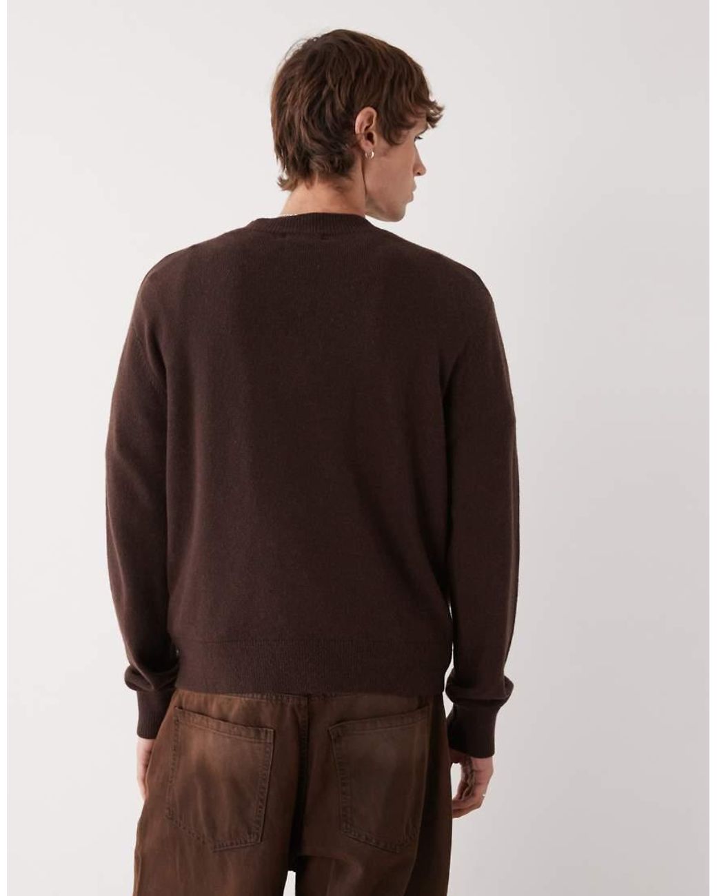 Weekday Brown Premium Wool Blend Sweater for men