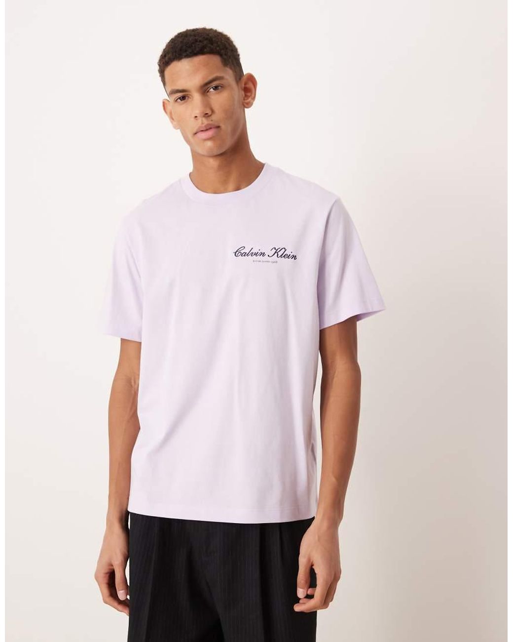 Calvin Klein Purple Graphic T-shirt for men
