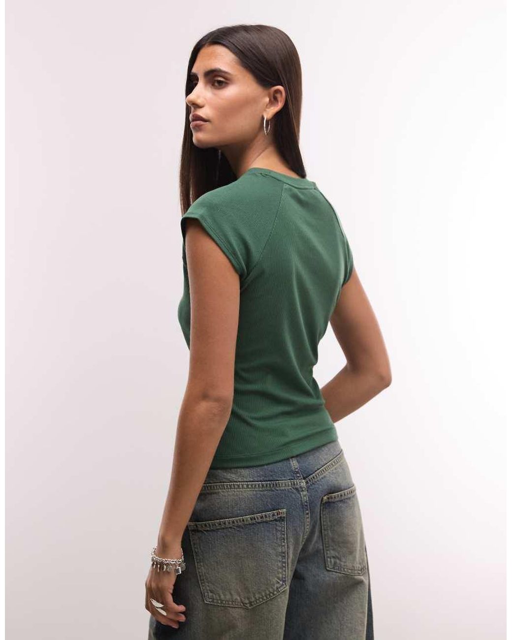 Nike Green Chill Ribbed Knit Top