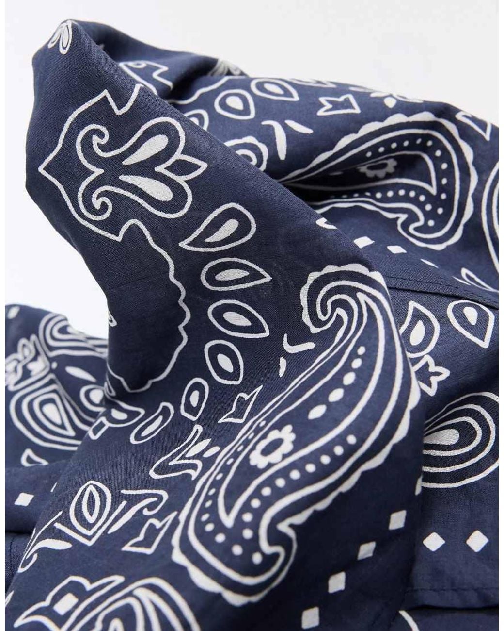 Bershka Blue Printed Bandana Scarf