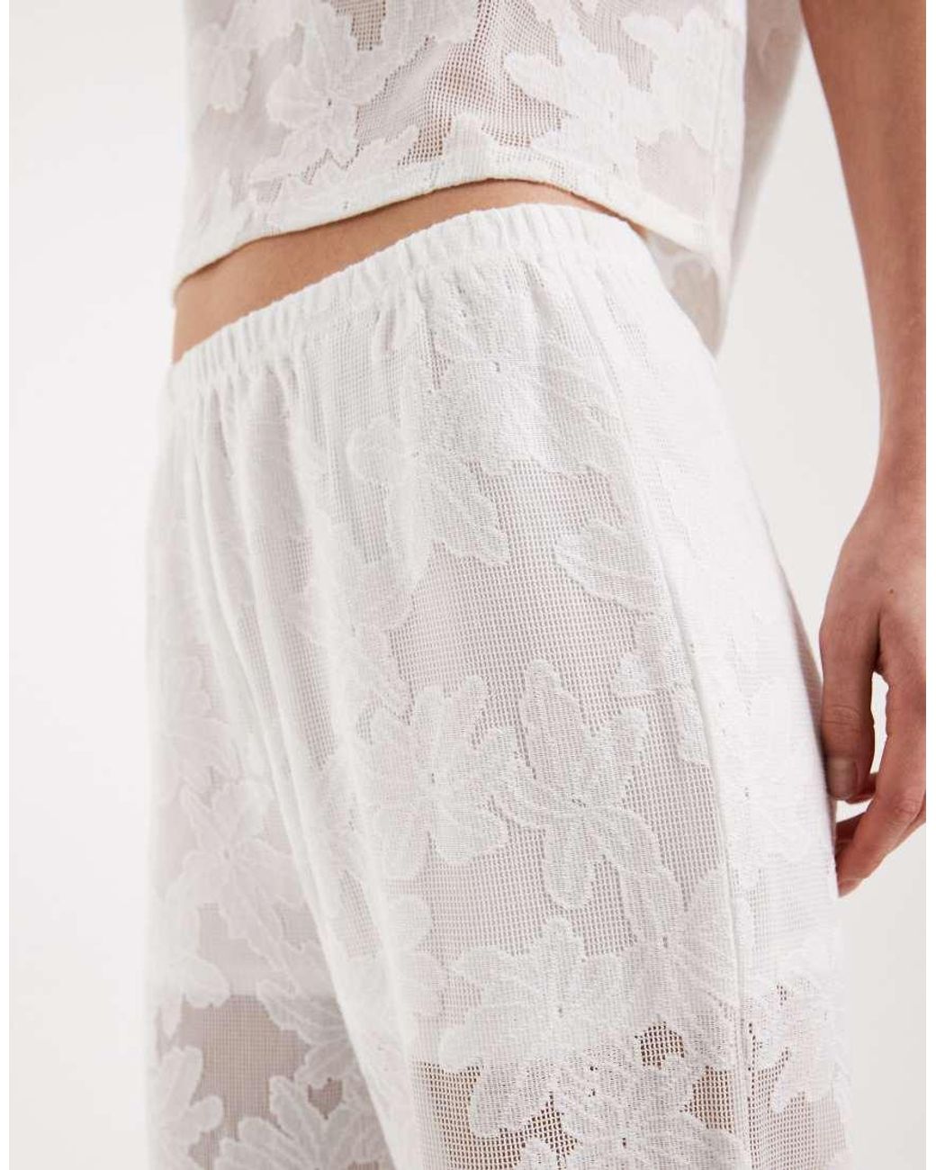 ONLY Natural Wide Leg Lace Trouser Co-ord