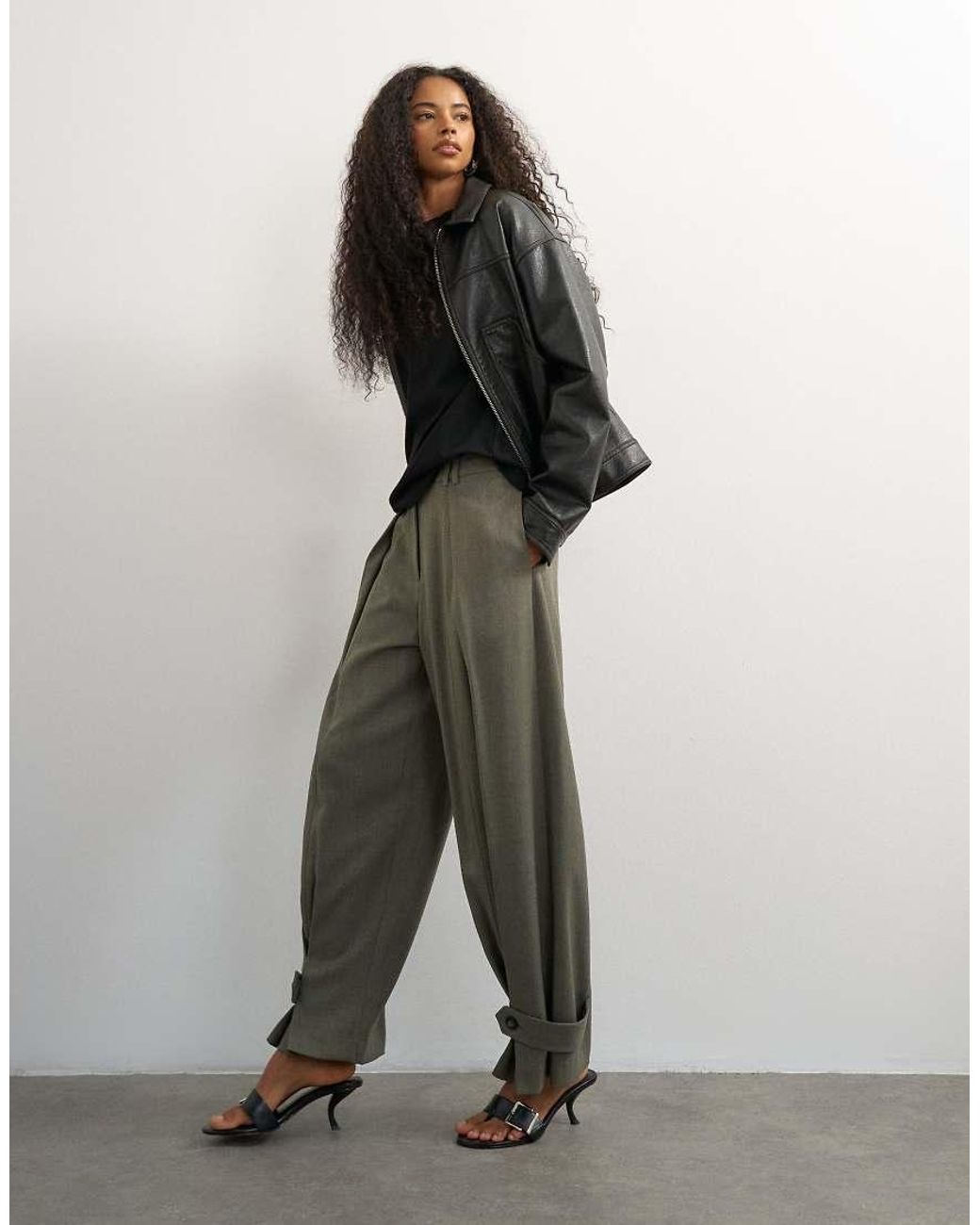 TOPSHOP Natural Co Ord Ovoid Tab Hem Tailored Trouser