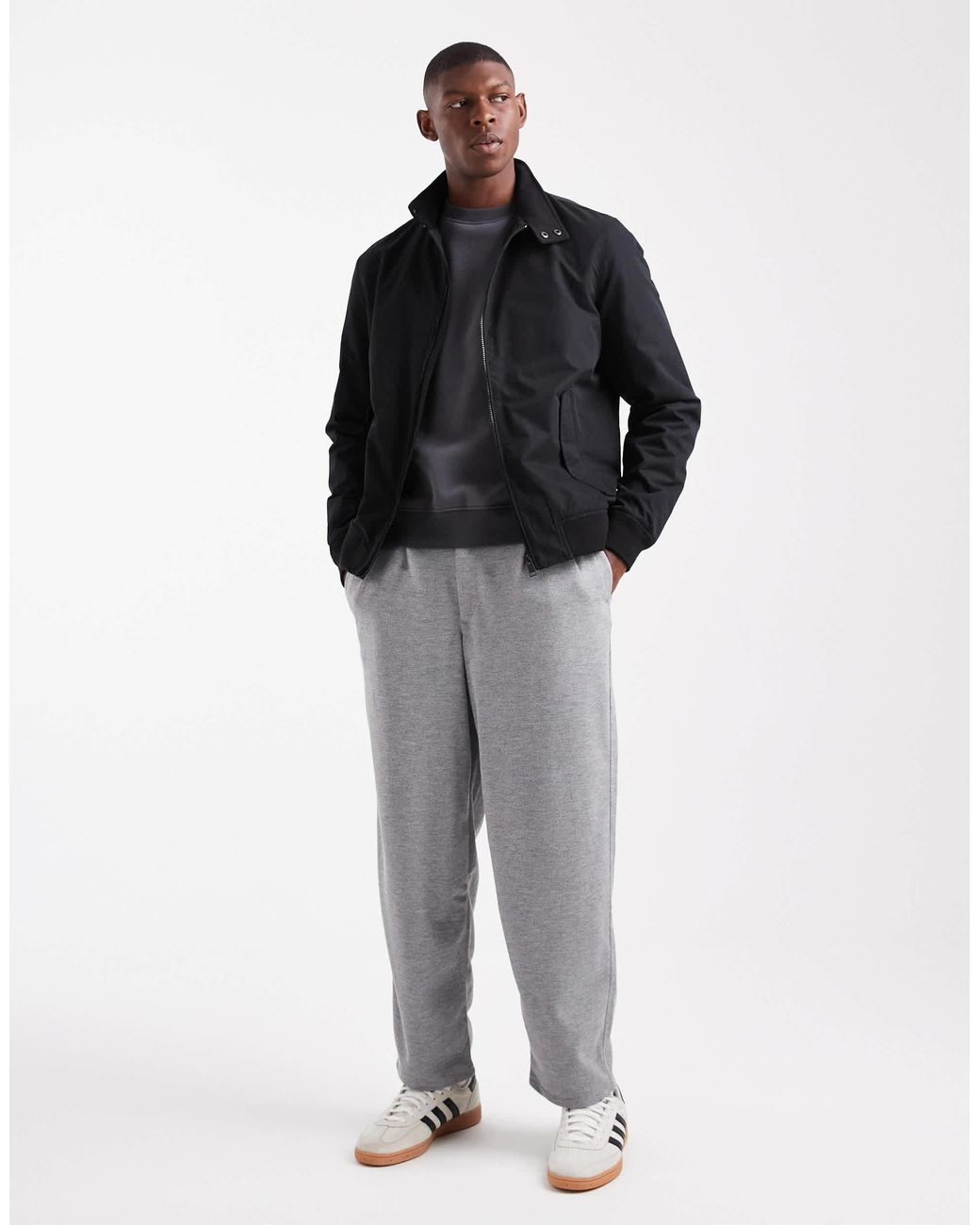 Bomber à col cheminée Threadbare pour homme en coloris Black