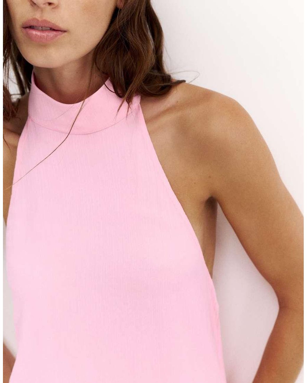 Pull&Bear White Flowing Halter Top