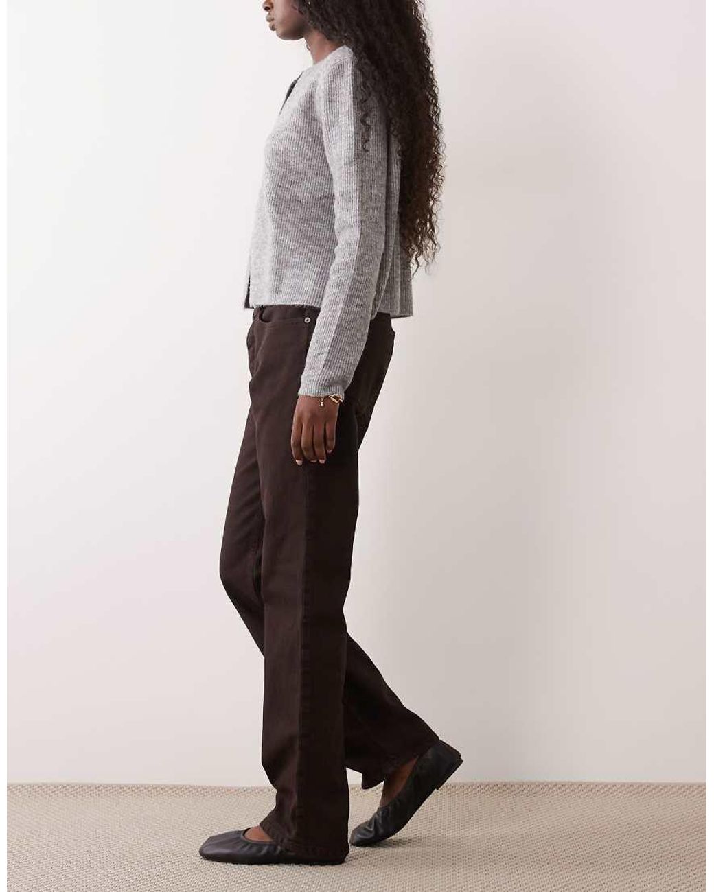 GOOD AMERICAN Brown Straight Leg Jean