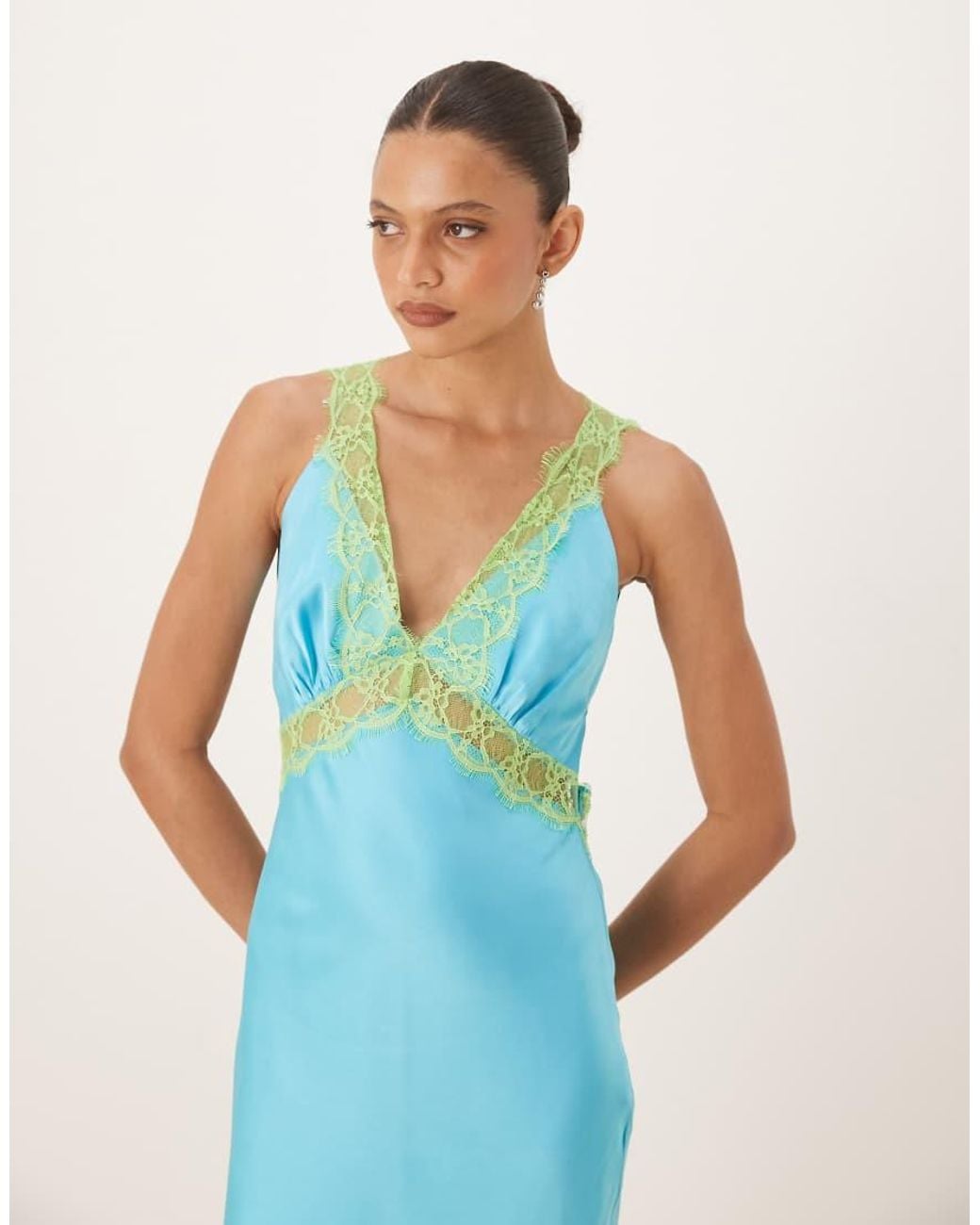 OMNES Blue Aurelia Open Back Maxi Dress