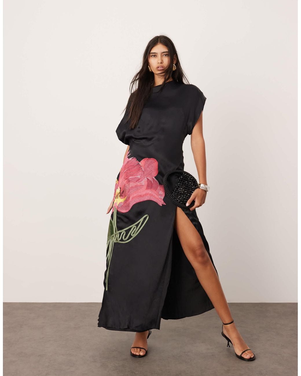 asymmetric denim dress JENDUE Ivy Denim Dress - Asymmetrical Cut-Out Maxi Dress main image 0
