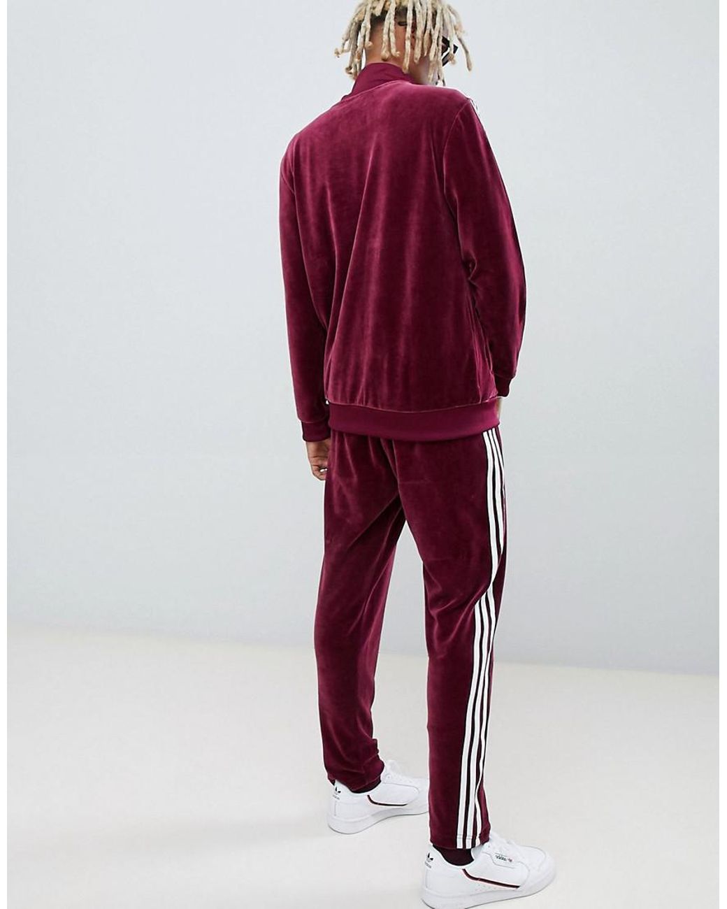 Pantalon de jogging en velours adidas Originals pour homme en coloris Rouge  | Lyst