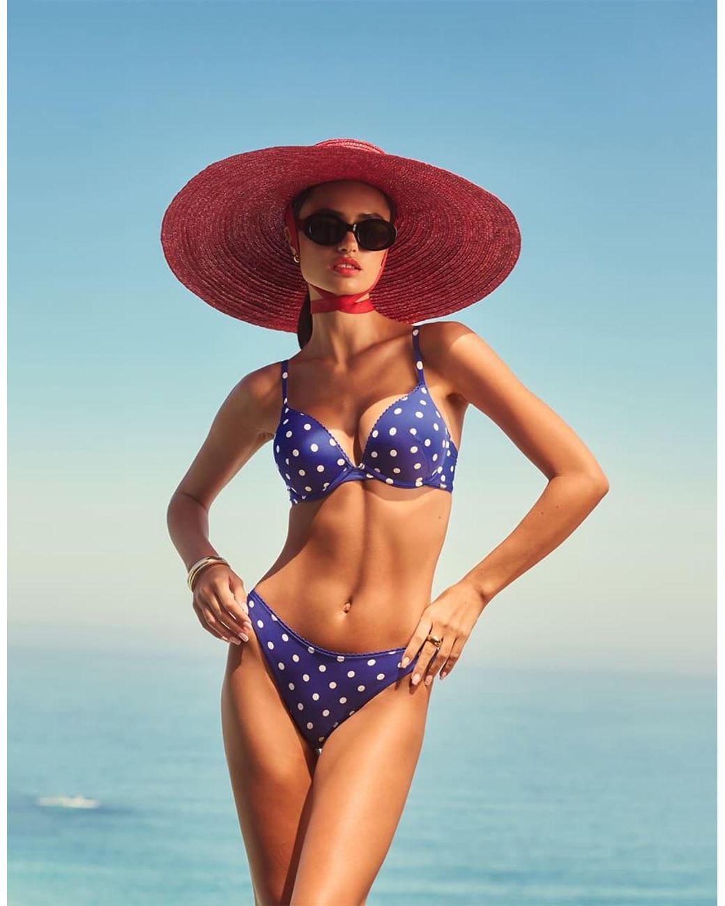 Boux Avenue Blue Hydra Super Push Up Bikini Top Summer Plunge Swimwear