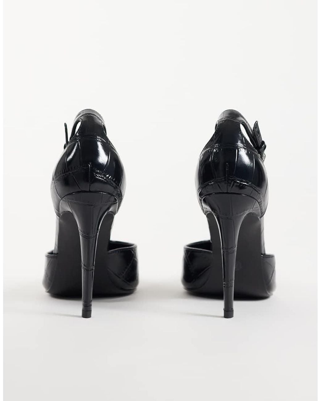 Public Desire White Riven Heeled Pumps
