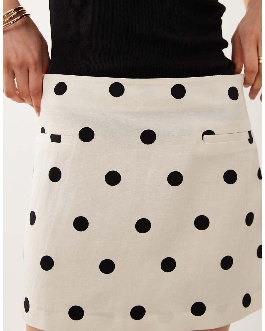 ASOS Black Linen Blend Mini Skirt