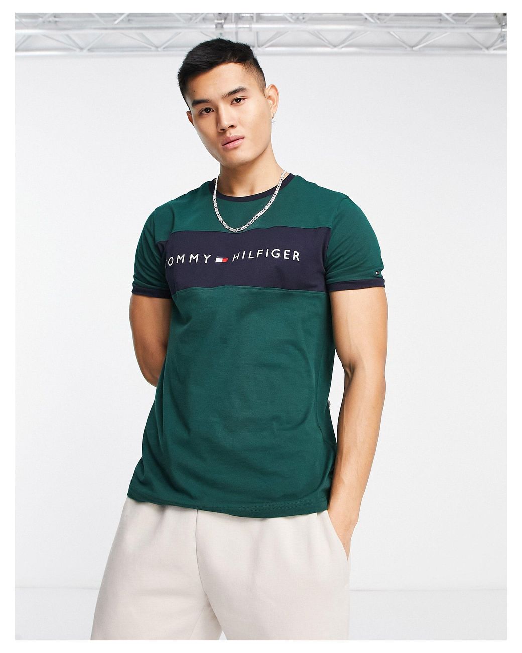 Camiseta Tommy Hilfiger de hombre de color Verde | Lyst