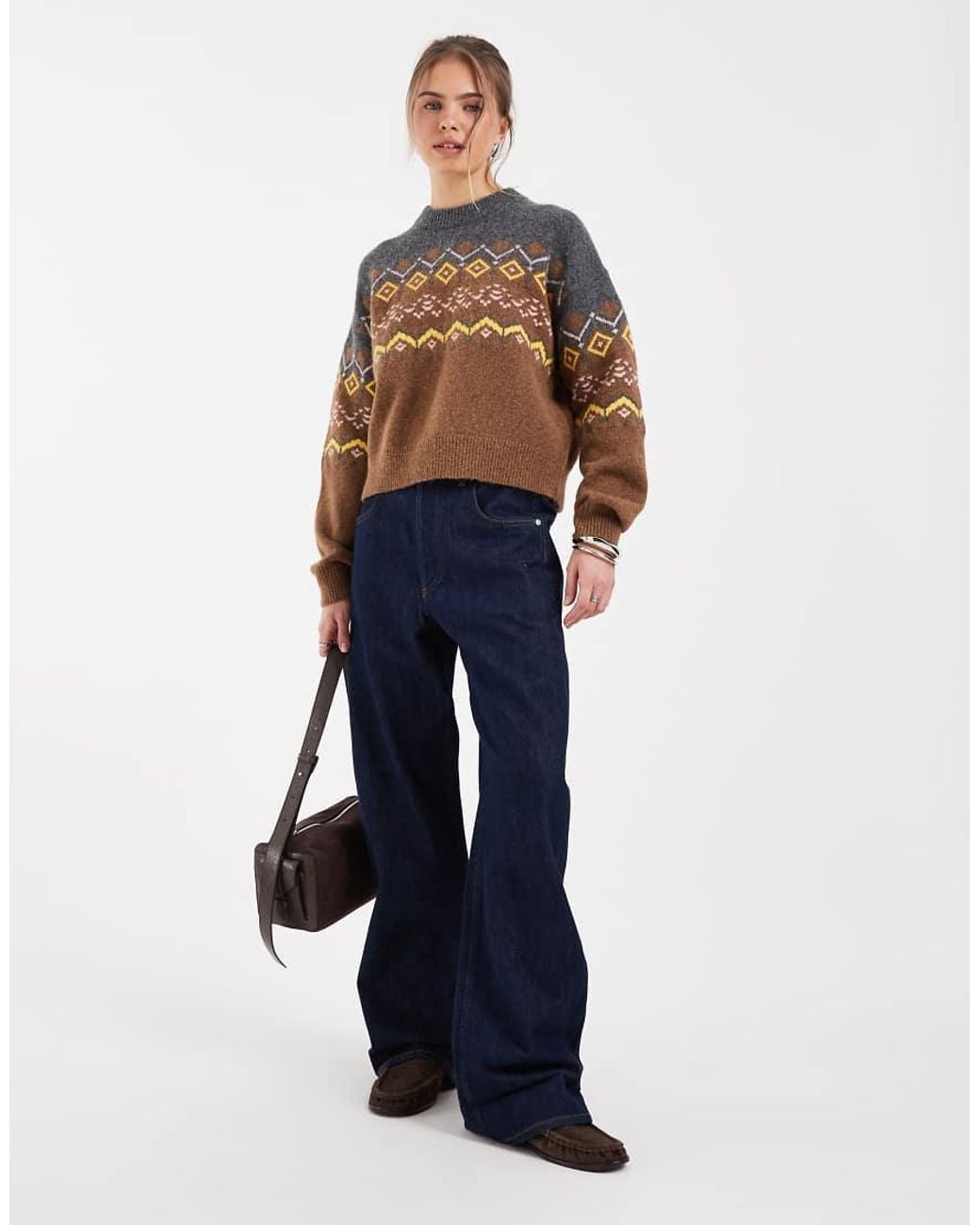 Levi's Blue Charlotte Fairisle Knitted Jumper