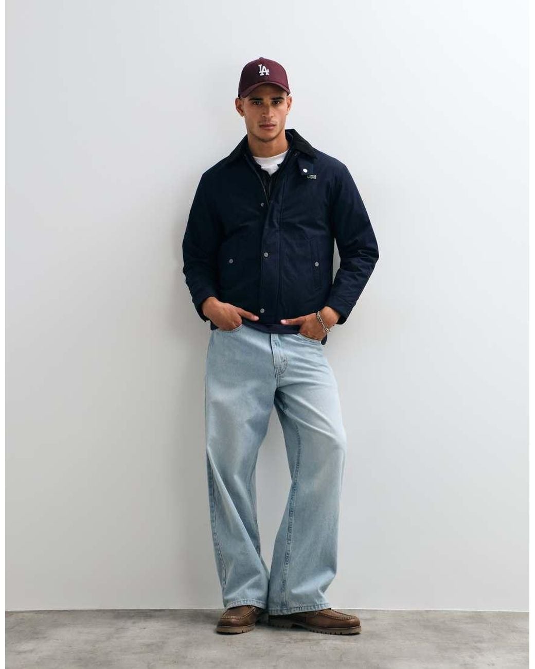 Lacoste Blue Water Repellant Cord Collar Jacket for men