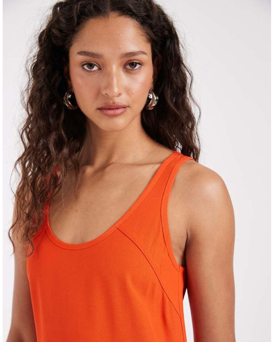 & Other Stories Red Crepe Maxi Dress With Seam Detail