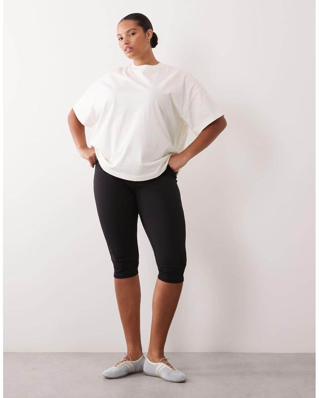 4505 White Curve Heavyweight Cotton Oversized T-shirt With Sun Back Print