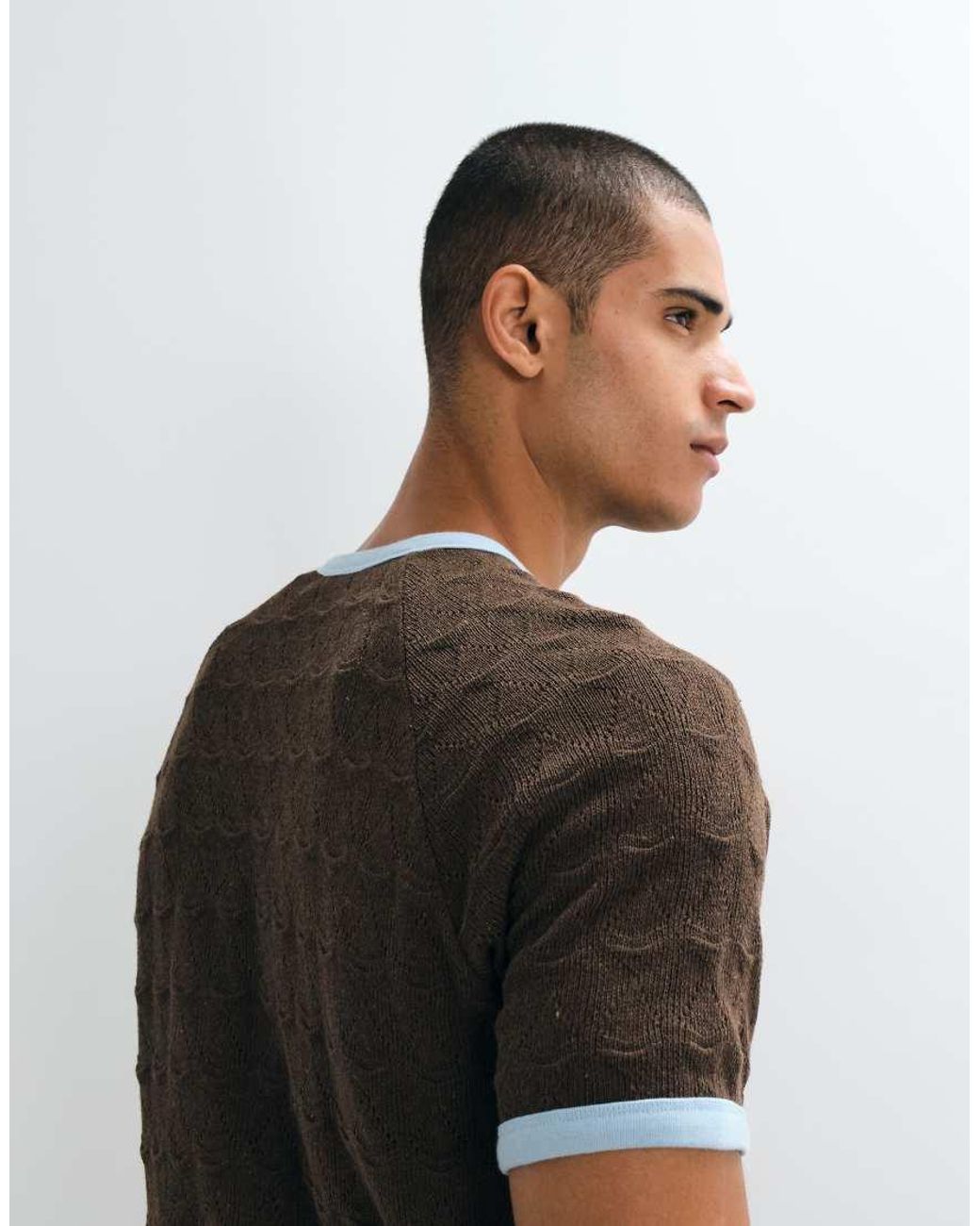 ASOS Brown Heavyweight Regular Ringer T-shirt for men