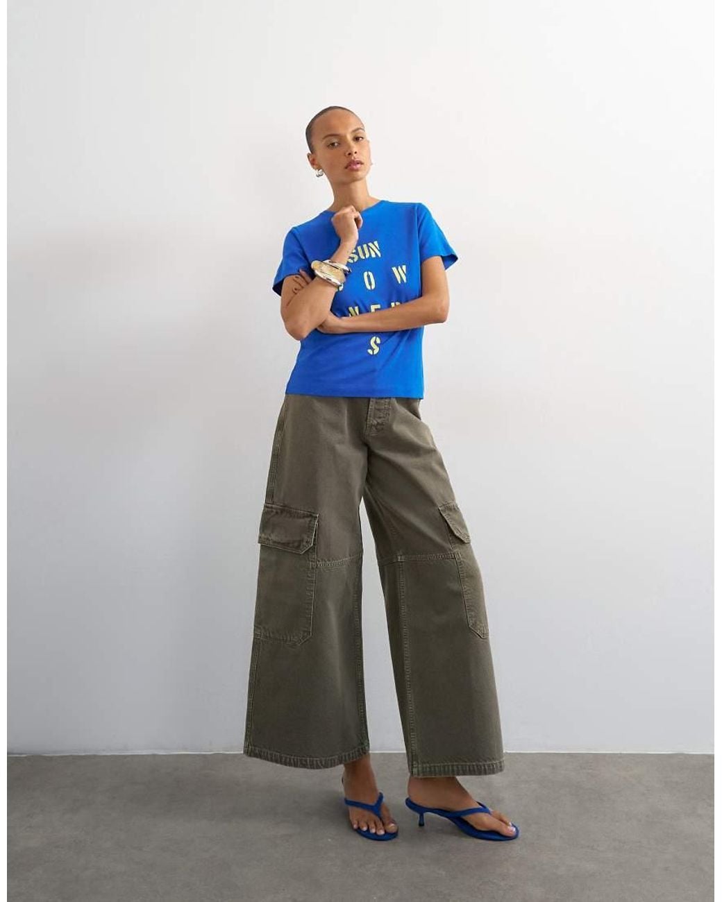 TOPSHOP Gray Carpenter Multi Pocket Jeans