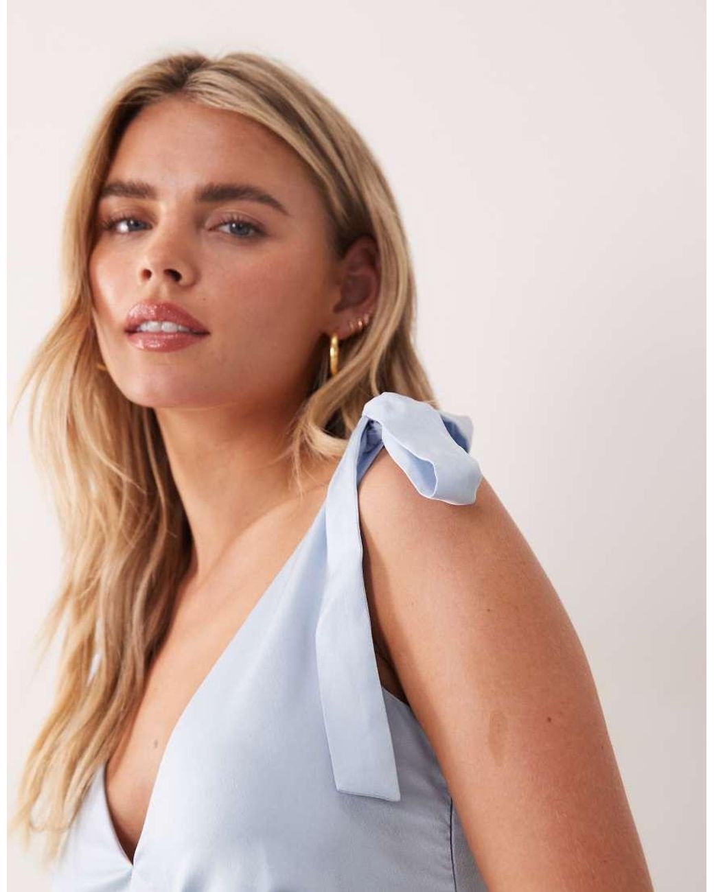 New Look White Tie Shoulder Satin Midi Dress