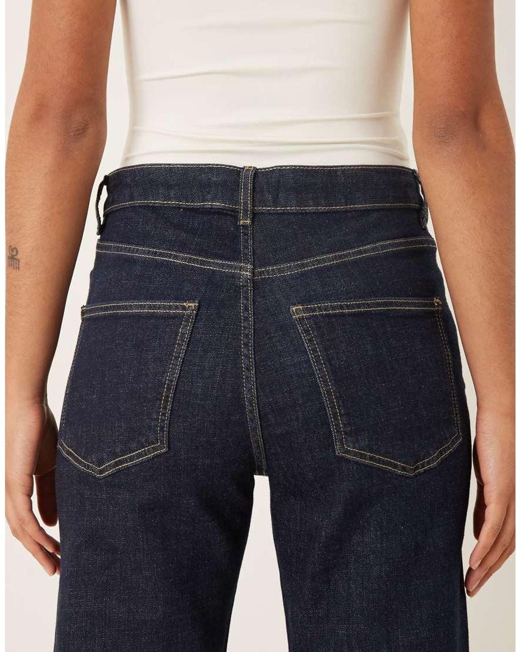 Mango Blue Flor 100% Cotton Tie Detail Straight Jean Co-ord