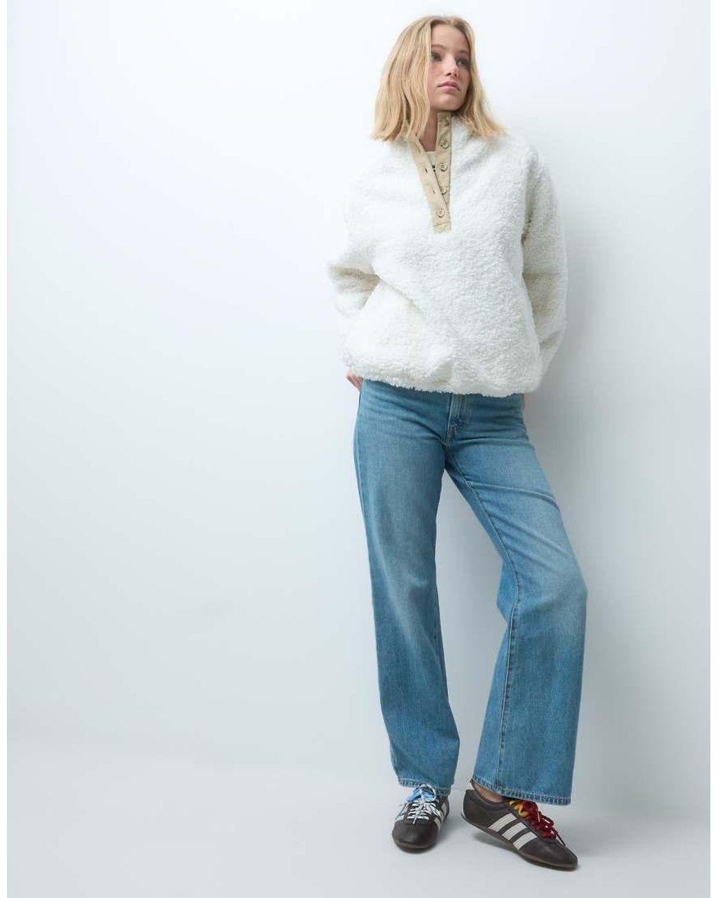 Levi's White Iris Pullover Sherpa Fleece