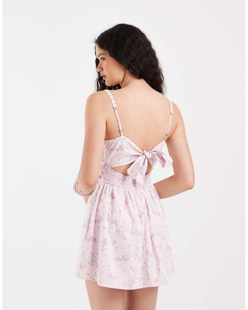 Hollister Pink V Neck Button Through Mini Dress