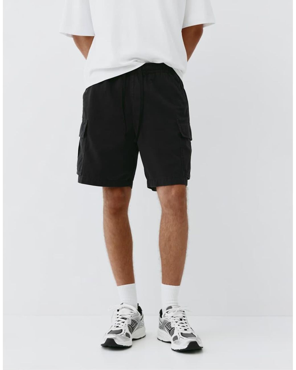 Pull&Bear Pink Cargo Bermuda Shorts for men