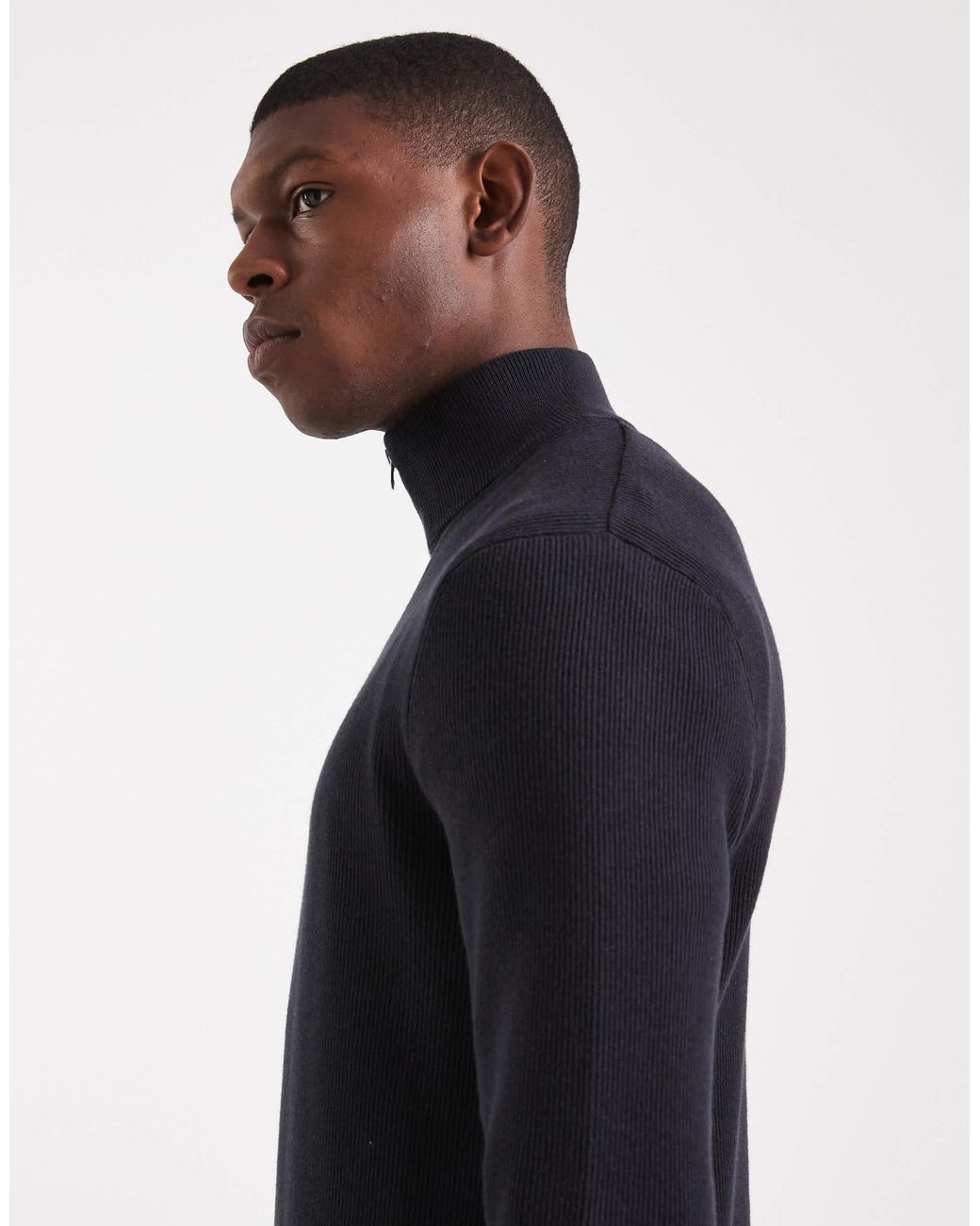 Only & Sons – gerippter pullover in Black für Herren