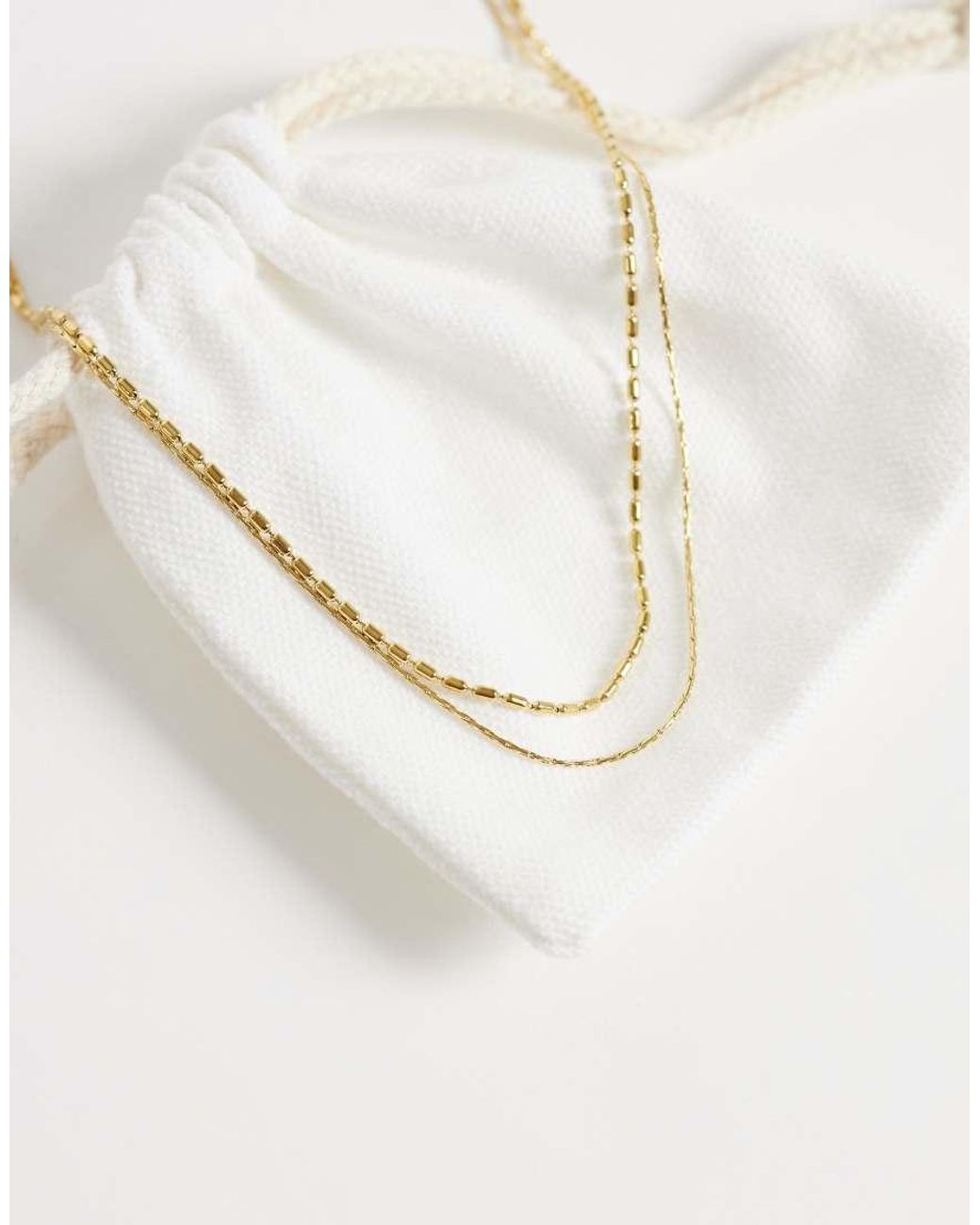 ASOS White Waterproof Stainless Steel 2 Pack Skinny Chain Necklaces for men
