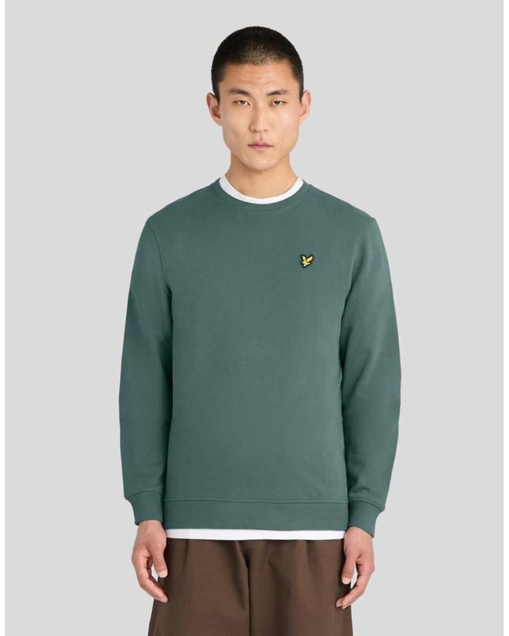 Lyle & Scott Green Mid Layers Crew Neck Sweatshirt for men