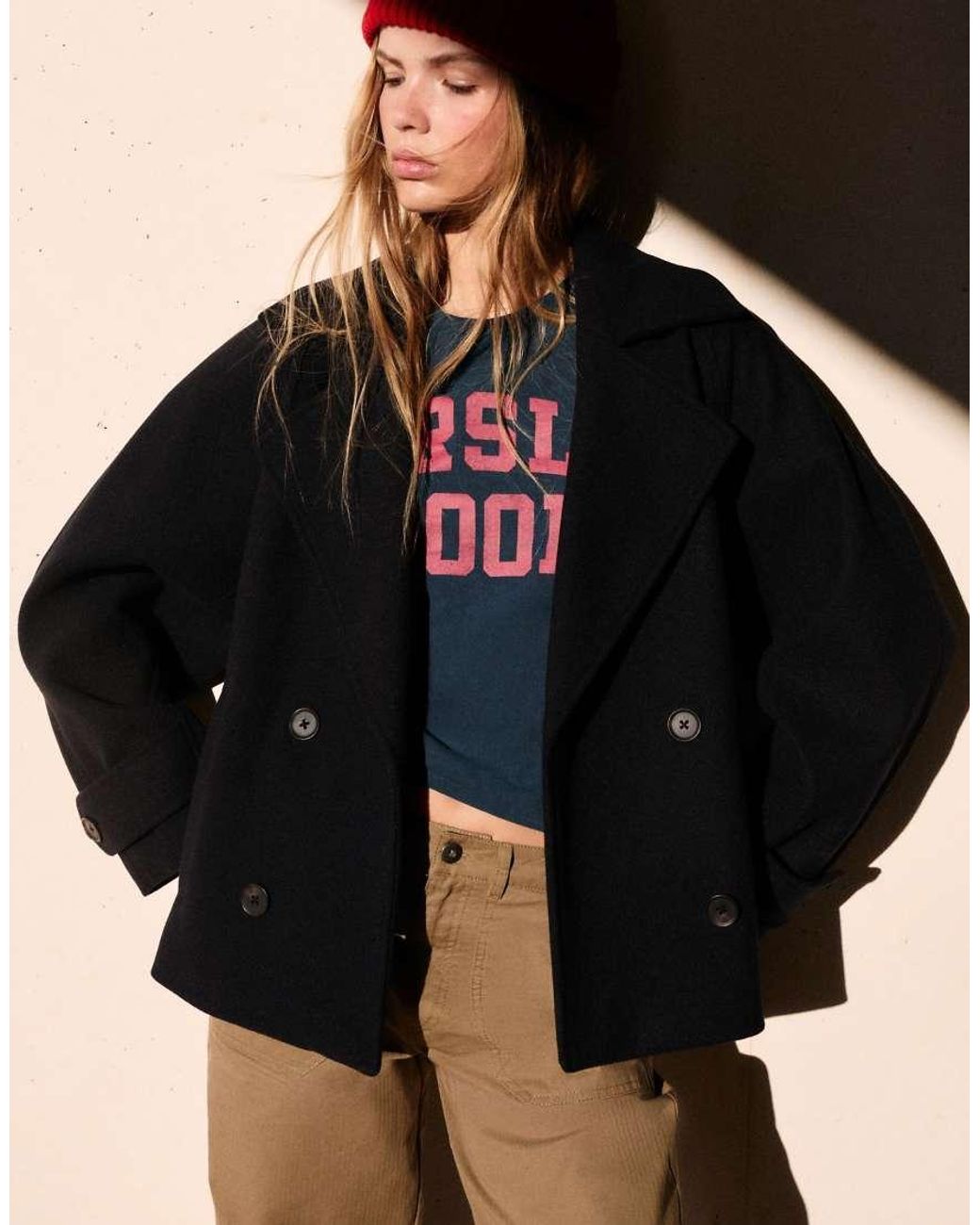 Pull&Bear Blue Short Coat