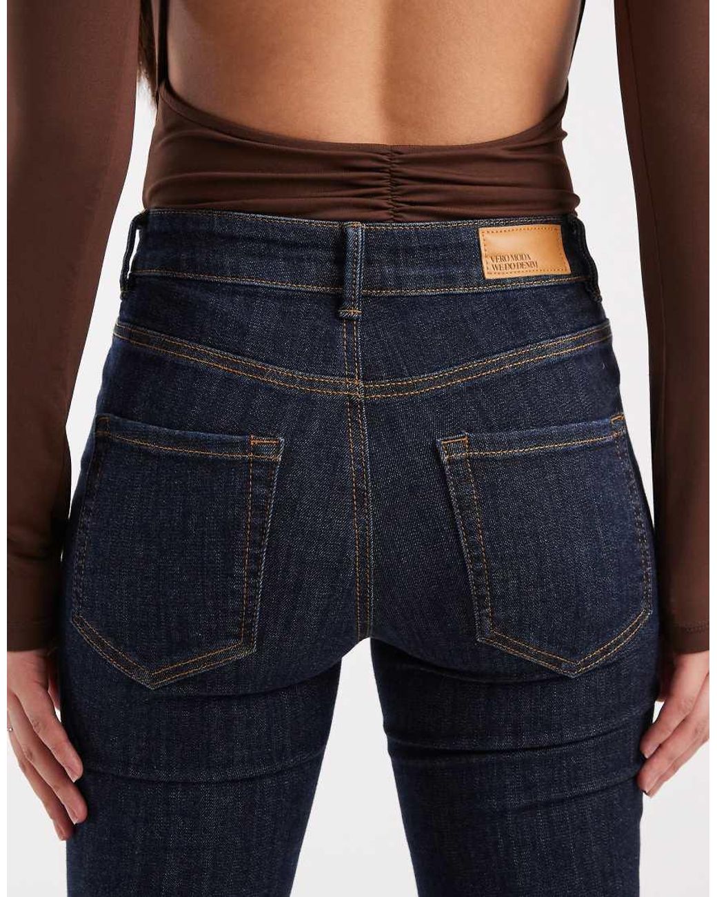 Vero Moda Blue Flash Mid Rise Flare Jeans
