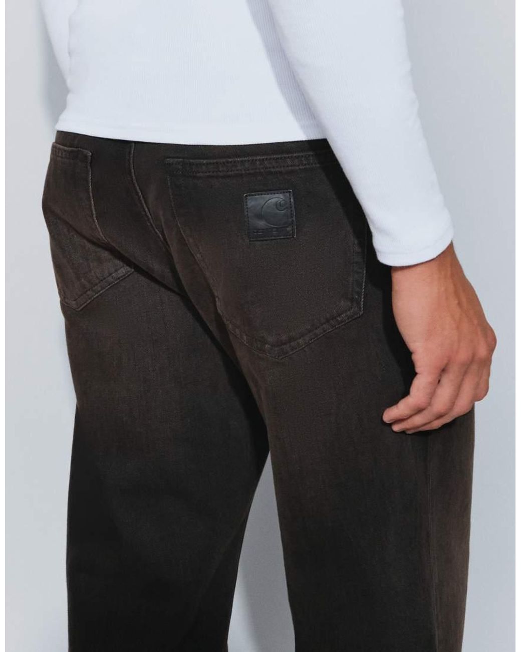 Carhartt White Aaron Tapered Regular Fit Jeans for men
