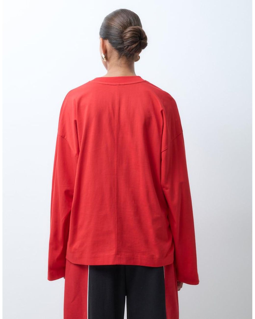 ASOS Red Cotton Crewneck Oversized T-shirt N