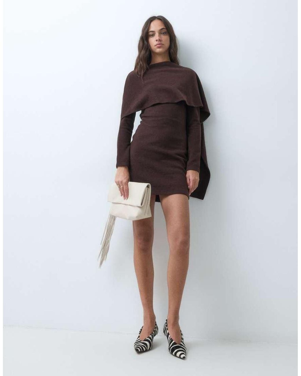 ASOS White Supersoft Elevated Scarf Mini Dress