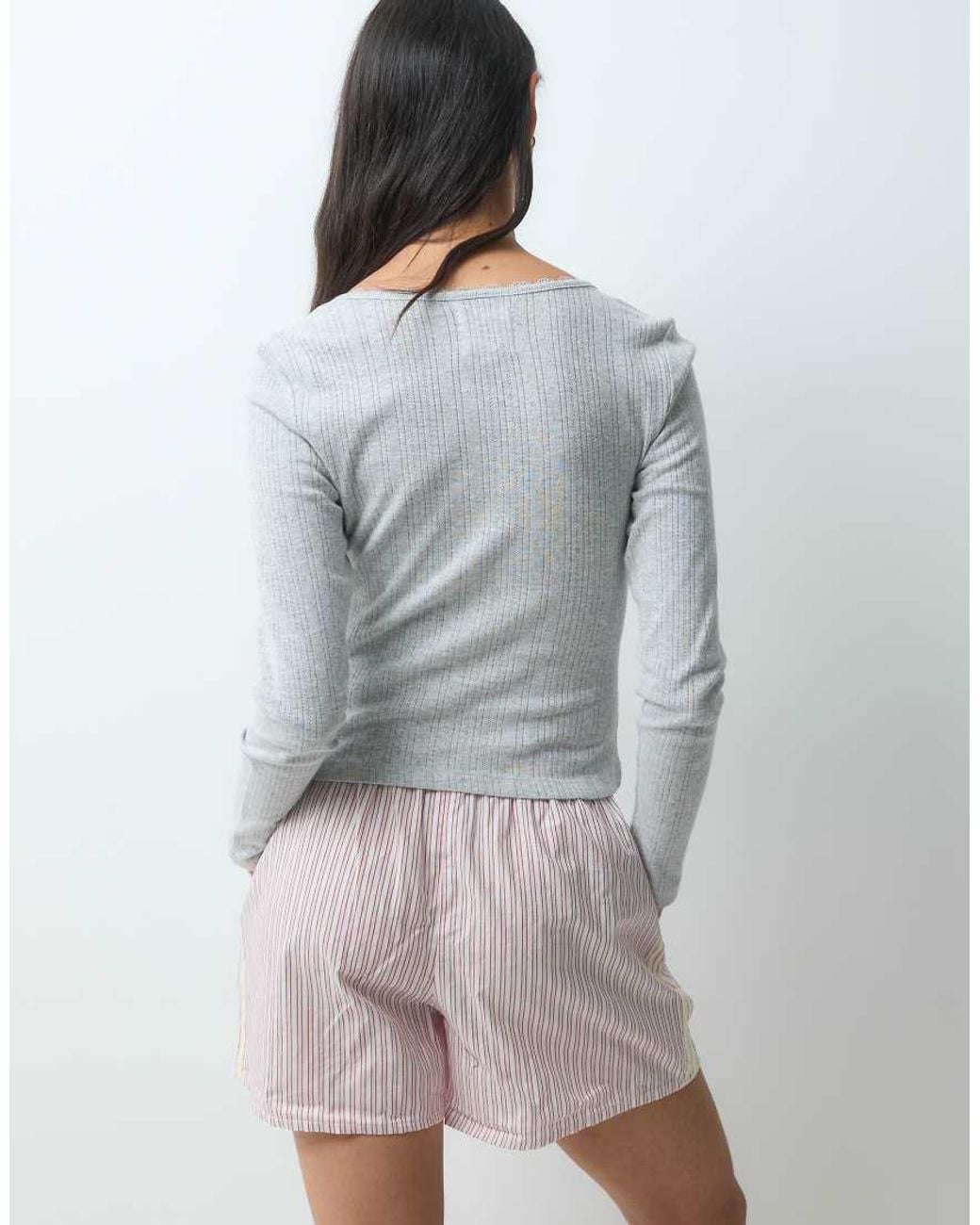 ONLY Gray Long Sleeve Lounge Top Co-Ord