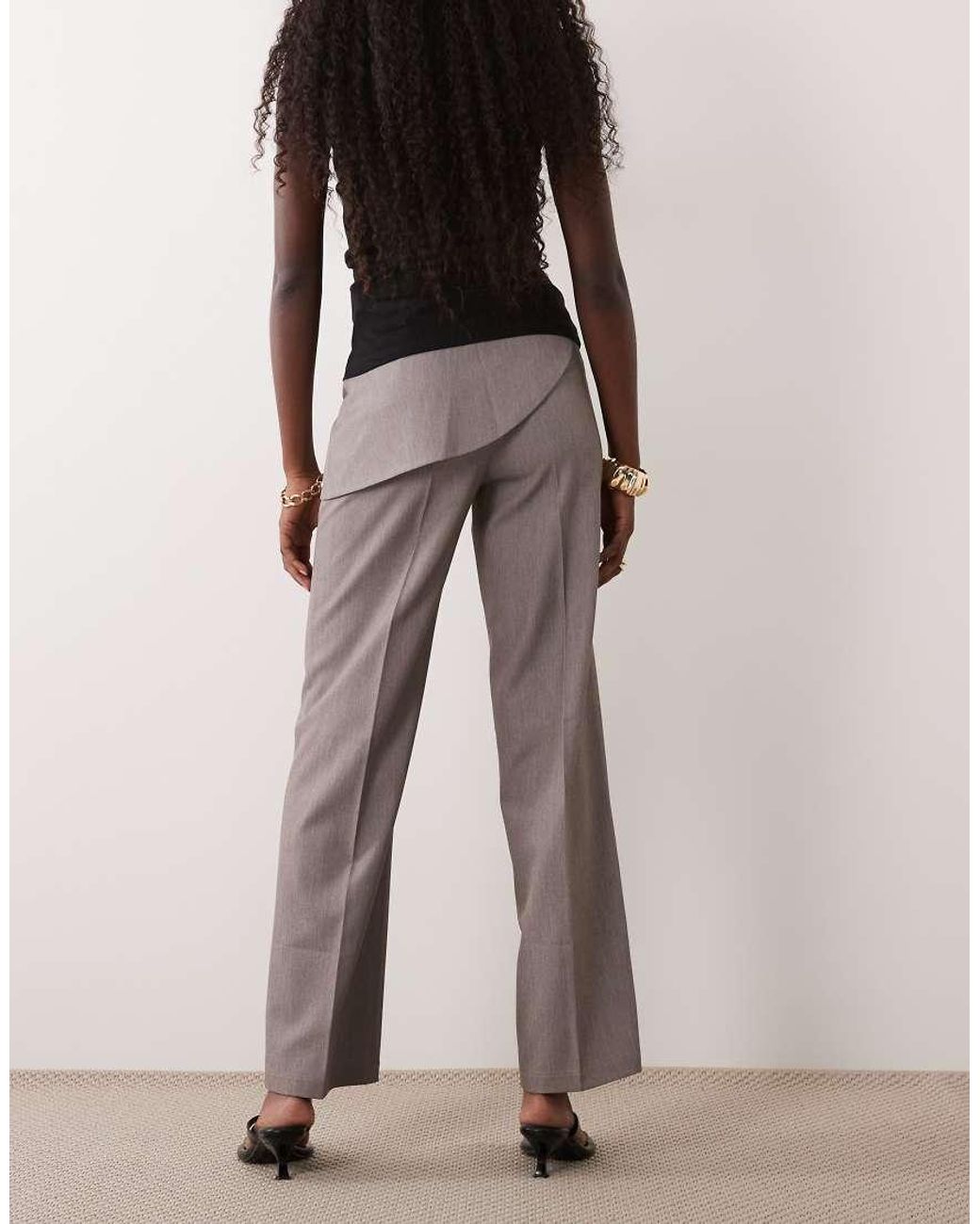 The Frolic Brown Exclusive Eyelet Detail Wrap-front Pants
