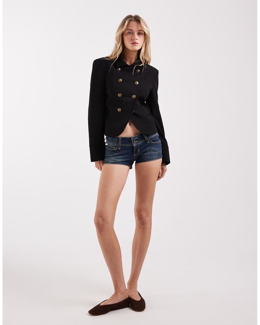 ASOS Black Shrunken Drummer-style Jacket